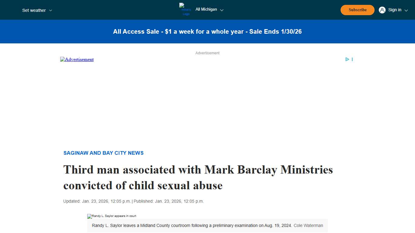 Third man associated with Mark Barclay Ministries convicted of child sexual abuse - mlive.com